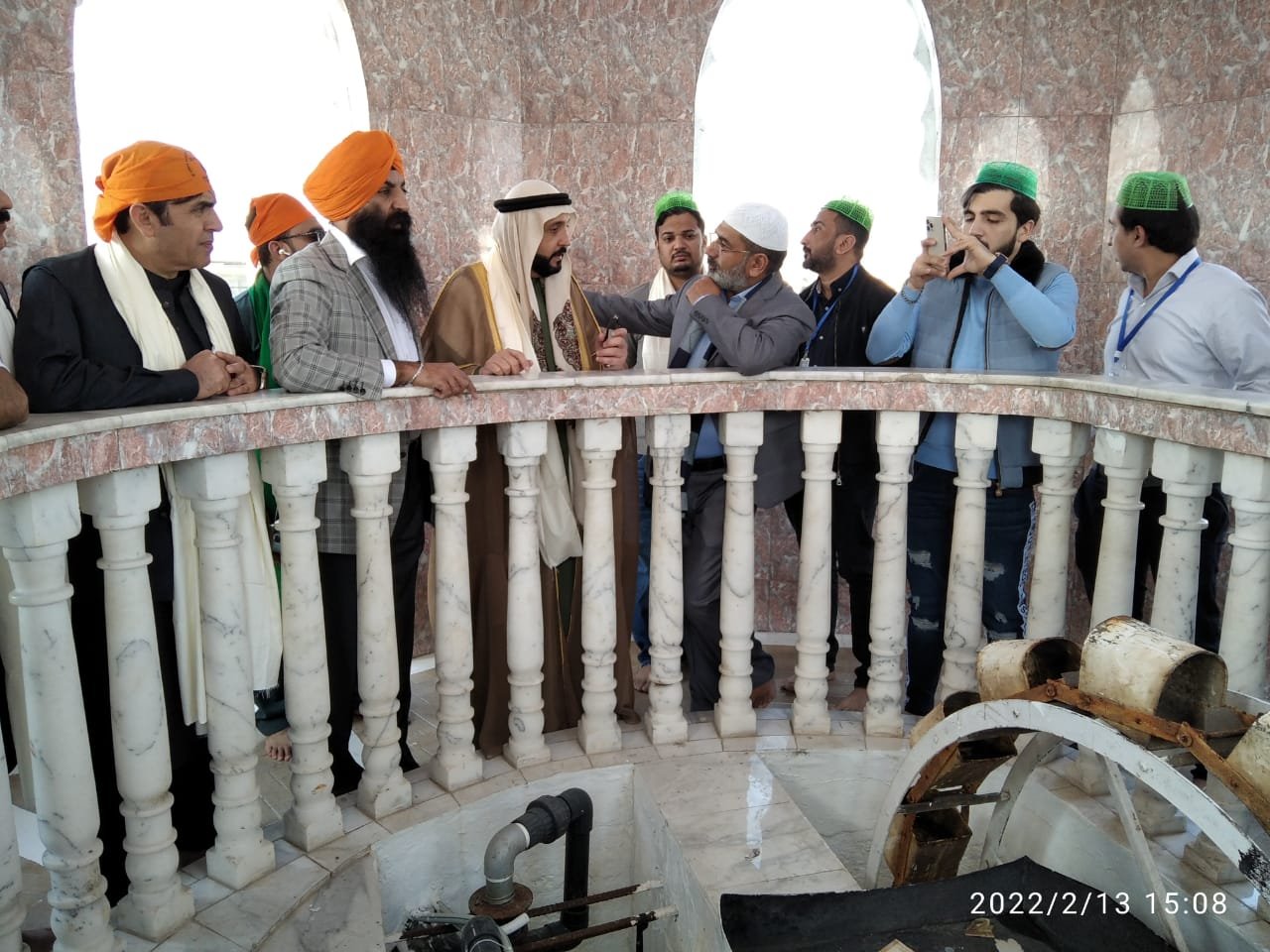 UAE Al-Zarooni Group delegation at the Holy Well, Kartarpur Sahib