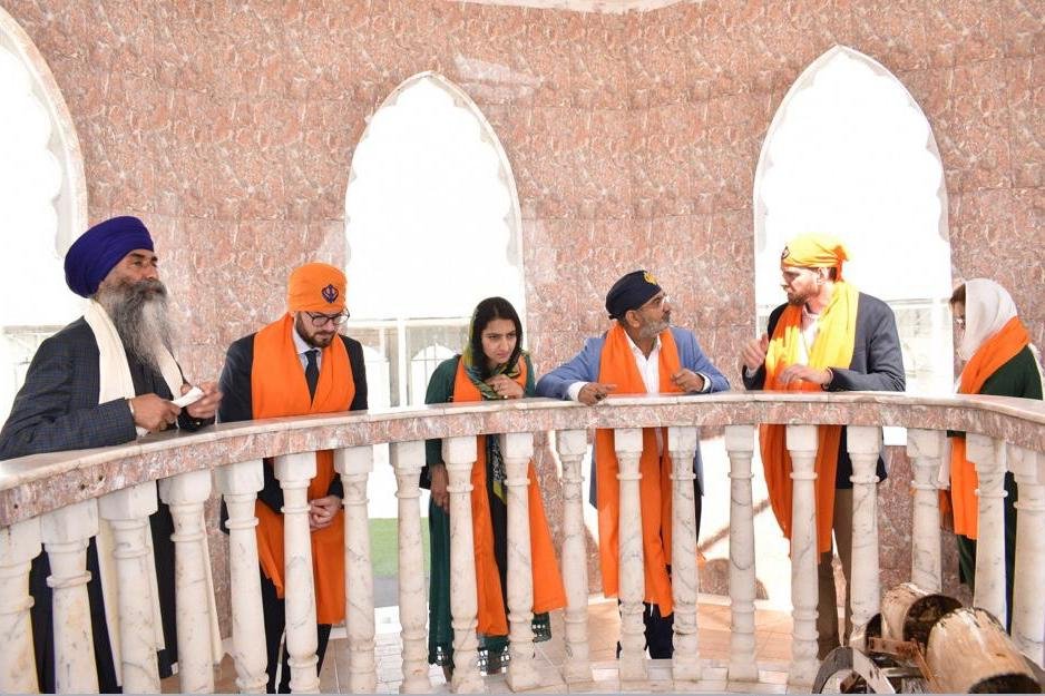 British High Commission representatives visiting the Holy Well at Kartarpur Sahib
