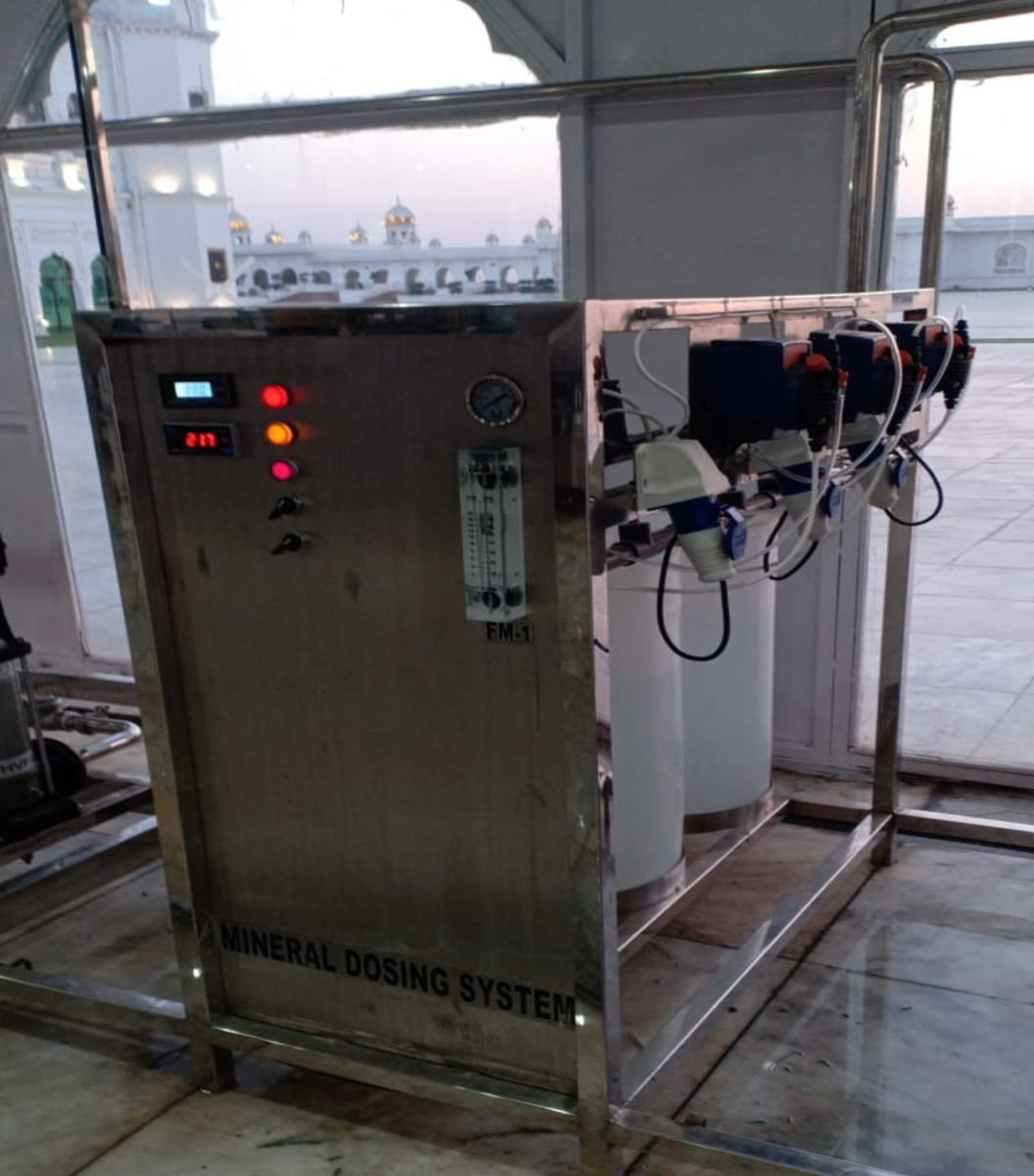 Mineral dosing system at the Amrit Jal processing facility